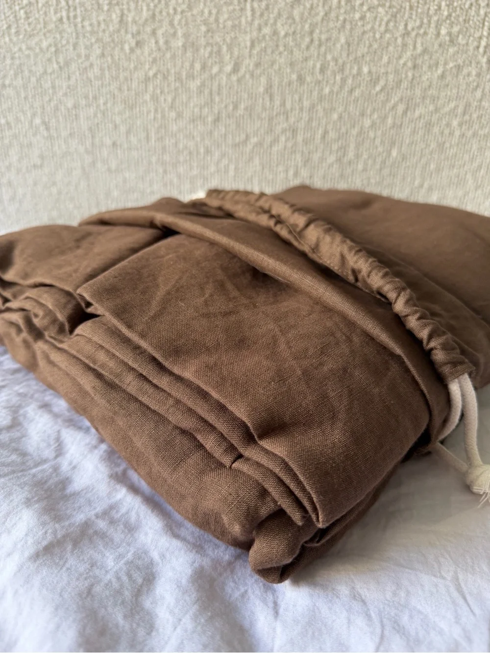 Quince European Linen Duvet Cover Set Full/Queen Espresso 3 Piece